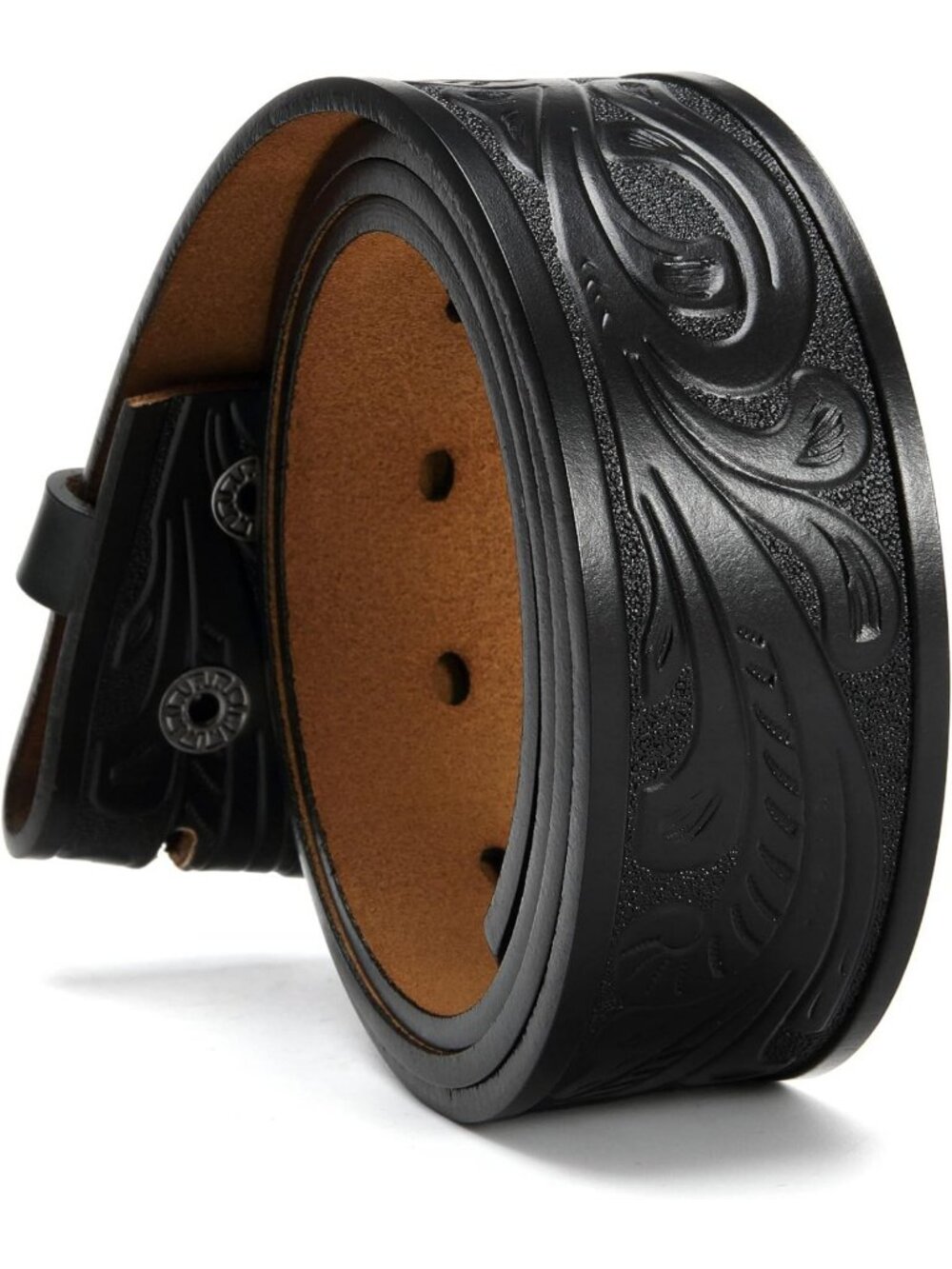 Men's 1.5" Full Grain Leather Western Belt Strap - No Buckle, Stylish & Durable